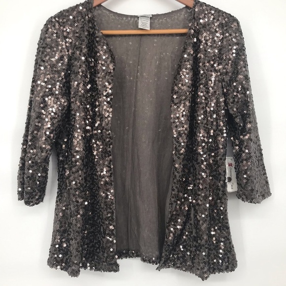 4 for $35 🍄 NWT Charming Charlie Sequin Party Jacket - Picture 2 of 10